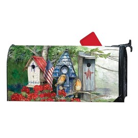 Studio M The Original Magnetic Mailbox Cover, MailWrap Fits Standard Size 6.5 x 19 Inch Mailbox, Weather Resistant Vinyl, Patriotic Birdhouse