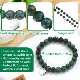 Blosssound 12 Pcs Staff Employee Appreciation Bracelets Gifts Inspirational Cards for Office Coworker Birthday Gift(Green)