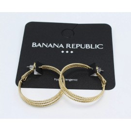 Banana Republic New Textured Multi Hoop Gold Tone Earrings by Banana Republic #BRE30