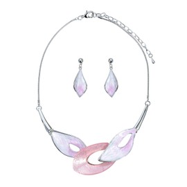 Fenni Jewelry Vintage Statement Jewelry Set Leaf Floral Bohemian Boho Statement Necklace Earring Set Crystal Fashion Costume Jewelry, enamel crystal Metal, Crystal