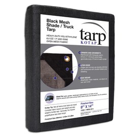 Kotap 8 x 14 Ft. Shade/Truck Black Mesh Tarp for Debris Coverage, Breathability, 70% Shade, 6.5 oz/sq Yard, (MESH-0814)