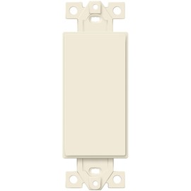 ENERLITES Blank Decorator Wall Plate Insert, 1 Gang Blank Rocker Outlet Adapter Insert, 6001-LA, Light Almond (Pack of 1)
