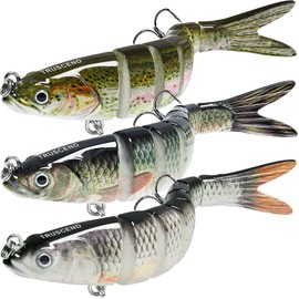 TRUSCEND Fishing Lures for Freshwater and Saltwater, Live Swimming Bait for Bass Trout Crappie, Slow Sinking Bass Fishing Lure, Amazing Fishing Gifts for Men