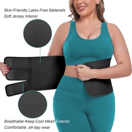 MAMODY Postpartum Recovery Abdominal Binder Belly Band for Natural Delivery & C-Section Recovery, 9" High Compression Wrap (Black, S/M)