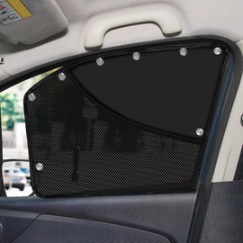 2 PCS Car Window Sun Shades UV Protection Driver Side,Half Blackout & Half See-Through Car Sun Shade Curtain,Cars Window Screen Sun Blocker for Driver Passenger