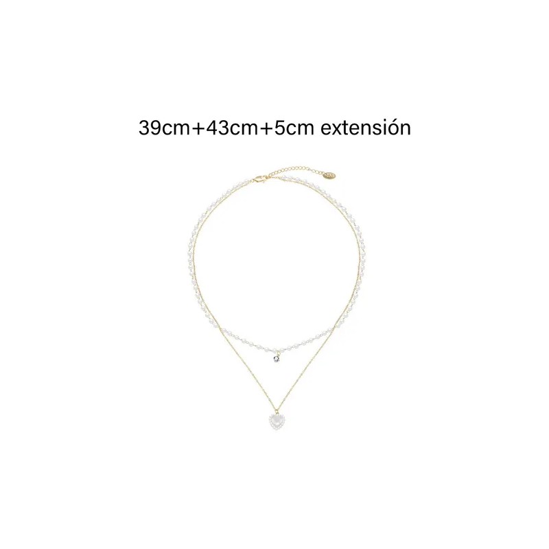 Collar de Mujer con Cadena Doble y Dije “Amor” con