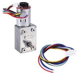 FTVOGUE Motor DC Motor 12V Motorreductor de tornillo sinfín de alto par 12V con encoder Srong autoblocante(10RPM)