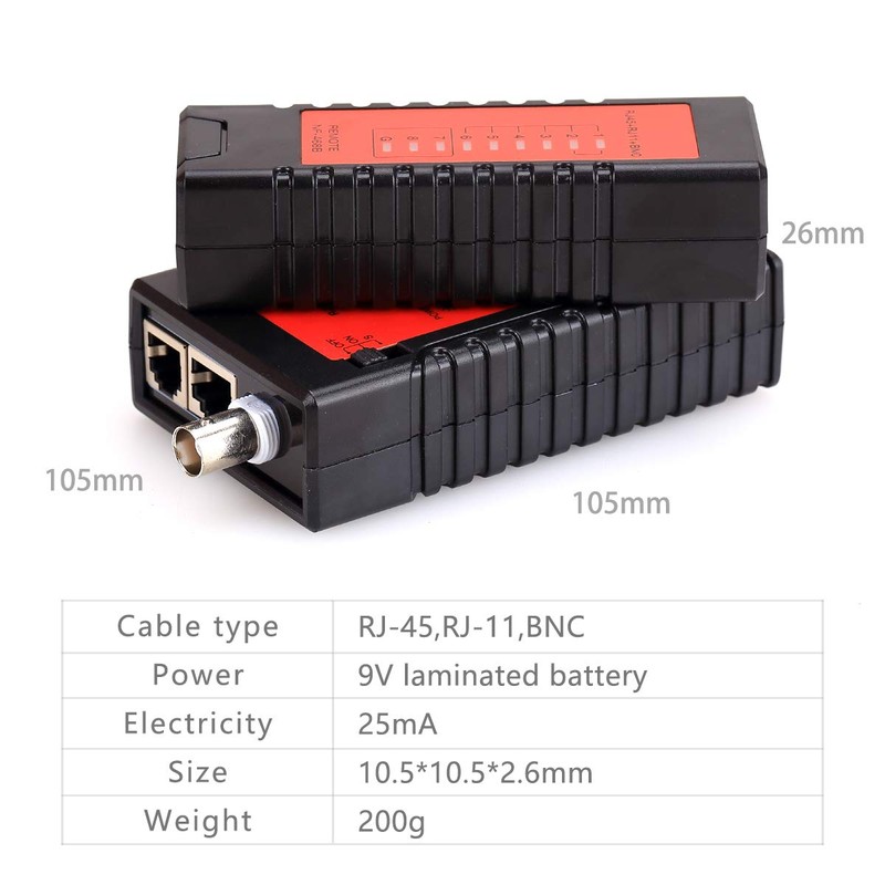 KELUSHI NF468B - Comprobador de cable de red RJ45 RJ11