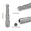sourcing map 10pcs Hex Nut Driver Drills Bit 1/4" 6-Point