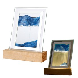 zalati Moving Sand Night Light 3D Sand Sea LED Light Sandscape Art Painting for Home and Office Decorations - Blue