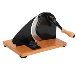 Premium Teak Wood Manual Bread Slicer – Adjustable Thickness with German Blades,Manual Bread Slicer,Classic Hand Crank Home Bread Slicer Teak material (black)