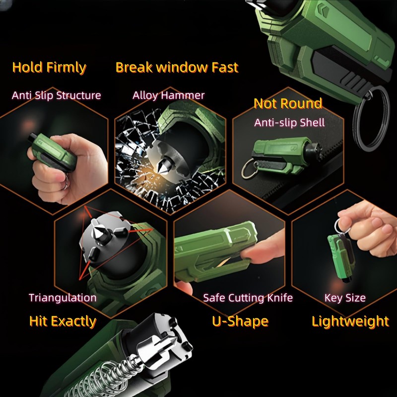 Window Breaker and Seatbelt Cutter Keychain,2 in 1 Car Safety