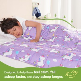 Sivio Weighted Blanket 5lbs, Cooling Weighted Blanket, Breathable Heavy Blankets for Sleeping, Washable Small Weighted Throw Blanket, 36"x48"-5lb, Purple Pony Pauly