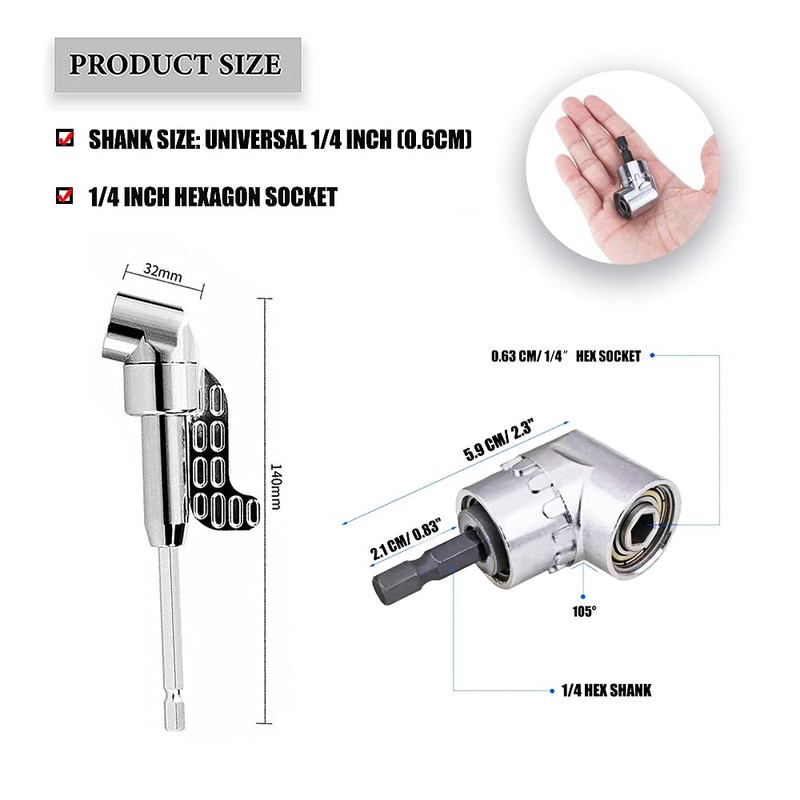 Tomato Palace Flexible Drill Bit Extension + Right Angle Drill