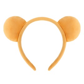 Semato Yellow Bear Ears Headband Cute Costume Chipmunk Ears Headwear Face Wash Headband Bear Head Wear Fashion Hairband Hair Accessories for Adult Party Decoration
