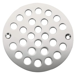 4 Inch Shower Drain Cover,Round Screw-in Floor Drain Cover,Easy-to-Install Replacement Cover