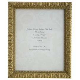 Giselle Hand Made Antique Gold Shabby Chic Ornate Vintage 10 x 8 inch Photo Frame. (254 x 203 mm)