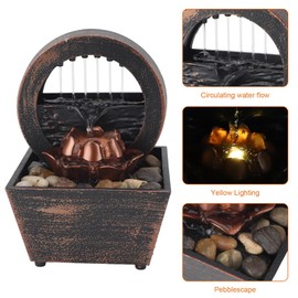 Tabletop Fountain, Relaxation Meditation Tabletop Fountain Rock Waterfall, Flowing Water Ornaments Tabletop Fountain Landscape Decoration for Home, Office, Bedroom