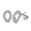 925 Sterling Silver Earrings Women's White zircon numbers 0-9 stud