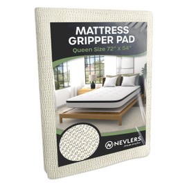 Nevlers 72" x 54" Queen Size Non Slip Mattress Gripper Pad | Open-Weave PVC Foam Non Slip Pad to Keep Bed from Sliding & Movement | Reversible Non-Adhesive 6 Ft x 4.5 Ft Mattress Slide Stopper