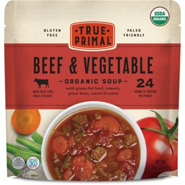 True Primal Beef & Vegetable Organic Soup 8-pack, Ready to eat, Gluten free, Paleo, Grass-fed beef, Whole30, Keto