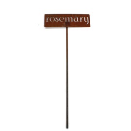 Classic Metal Garden Markers 19 Inches Tall (rosemary, Naturally Rusted)