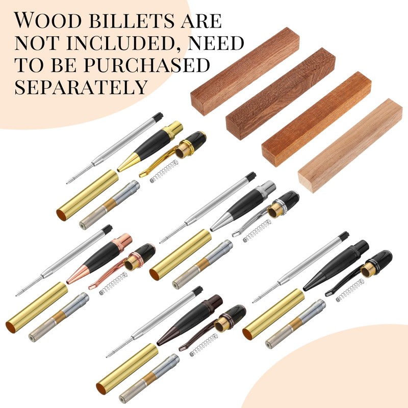 Colarr 20 Pack Woodturning Pen Kit Twist Ballpoint Pen Kit
