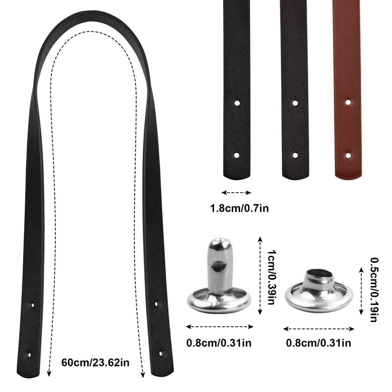 Dokeno Pack of 2 Leather Straps for Bags Leather Bag