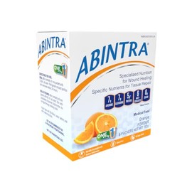 Suplemento de curación de heridas en polvo, color naranja, de ABINTRA 6 paquetes. 27 g cada uno.
