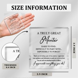 A Truly Great Mentor Hard to Find Sign, Teacher Appreciation Gifts, Thank You Gifts for Women Men, Appreciation Keepsake Gifts for Mentor Teacher Coworker Coach Desk Decor Plaque