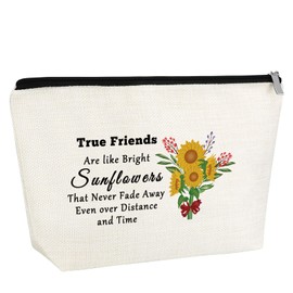Gfhzdmf Friendship Gift for Women Girls Makeup Bag Best Friends Gifts for Daughter Soul Sisters Bff Besite Sunflower Cosmetic Bag for Women 2025 Graduation Gifts for Her Travel Pouch