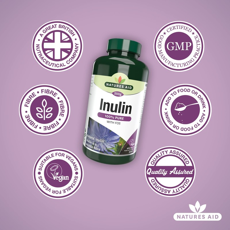 Natures Aid Inulin Powder, 250 g (from Chicory Root, 100%