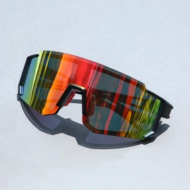 Polarized Sports Sunglasses for Men & Women, Sports Eyewear for Driving Fishing Cycling MTB Mountain Bike, Biking Sunglasses UV400 Protection Goggles & Outdoor Clothes Accessories - Color: RED\BLACK