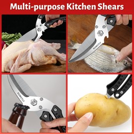 KUMSTLY Poultry Shears Stainless Steel Heavy Duty Aluminium Alloy Meat Shears Kitchen Scissors for Vegetables Food Gadgets