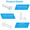 PATIKIL M3x8mm Acrylic Screws with Hexagon Nuts, 30 Set, Transparent