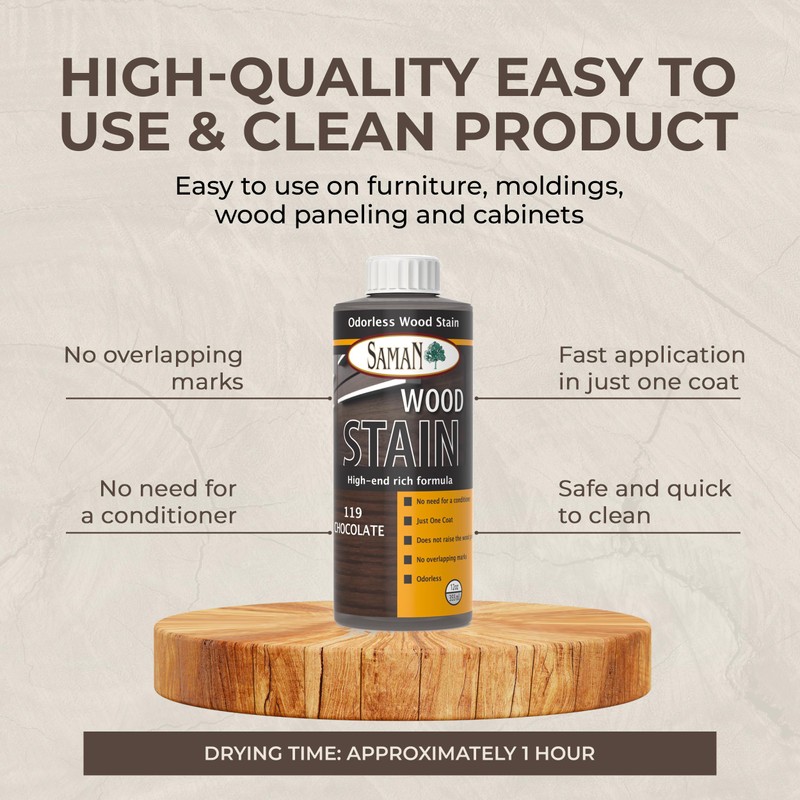 SamaN Interior Water Based Wood Stain - Natural Stain for