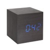 ThreeH Wooden Digital Alarm Clock,Cube Little Clock with LED Temperature
