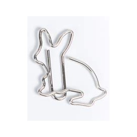 GlücksClips Cute Paper Clips (Set of 11) - Rabbit Design with Bunny Shaped Paperclips - Decorative Metal Paper Fasteners - Stationery for Home or Office - C038