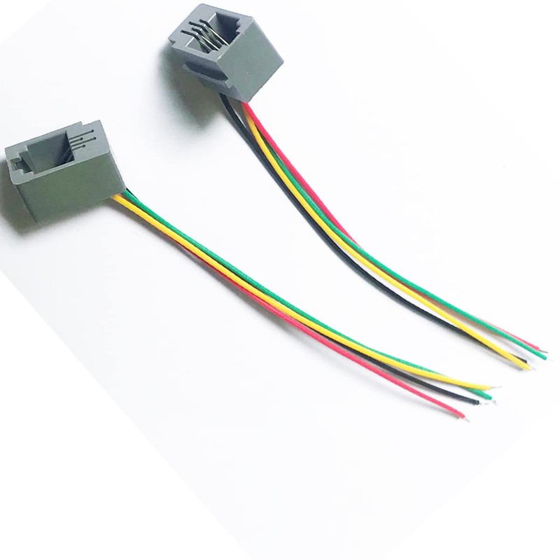 jing with Wires RJ9 Female Connector 4P4C PCB Socket Mount