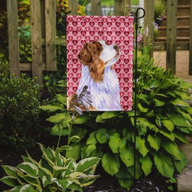 Caroline's Treasures LH9138GF Australian Shepherd Hearts Love Valentine's Day Garden Flag Mailbox Flag Decorative Yard Flag Banner Outside Patio Artwork Yard Flower Beds, Garden Size, Multicolor