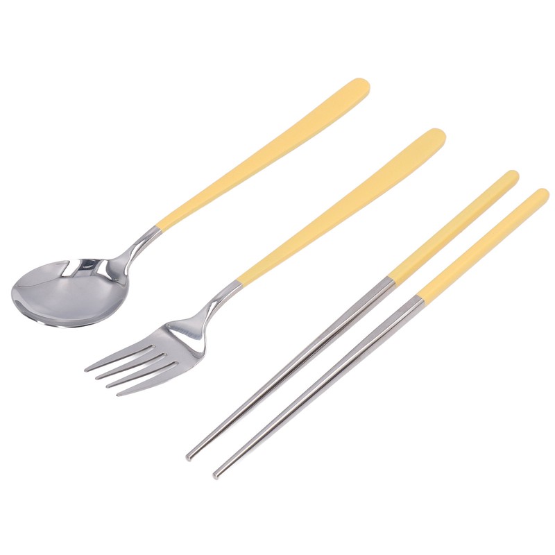 304 Stainless Steel Fork Spoon Chopsticks Set Flatware Reusable Utensils