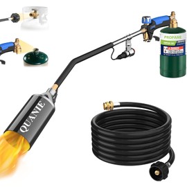 Propane Torch Weed Burner,Weed Torch Blow Torch with 1lb Propane Cylinder Adapter and 10FT Hose,Flamethrower with Turbo Trigger for Flame Weeding,Melting Ice Snow,Roofing