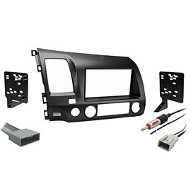 Harmony Audio Compatible with Honda Civic 2009 2010 2011 Single or Double DIN Stereo Radio Install Dash Kit Gray