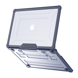 TECHGEAR Case Compatible for MacBook Air 15 inch 2024/2023 Protective Tough Hard Shell Cover with Kick Stand for Model A3114 (M3) / A2941 (M2) Clear Shockproof Case for MacBook Air 15.3" - Blue