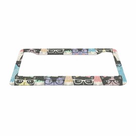 Nicokee Decorative License Plate Frame Hipster Cute Cats Vanity Novelty Car Tag Cover Aluminum Auto License Plate Holder for Men Women