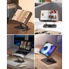 Viozon Book Stand for Reading,Book Holder, Height&Angle Adjustable, 360° Rotating