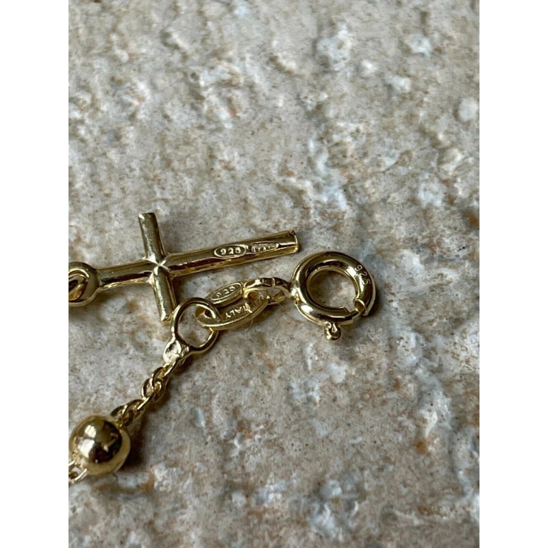 Rosary Bracelet - 14k Gold Vermeil 925 Silver - 4mm