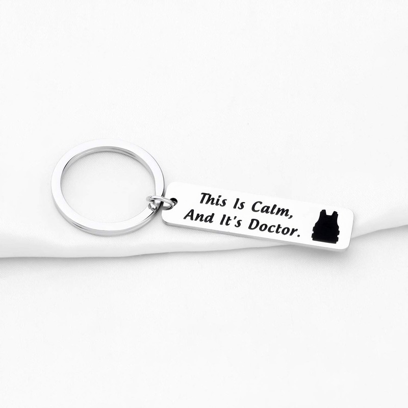 Inspired Gift This is Calm and Its Doctor Keychain Fans