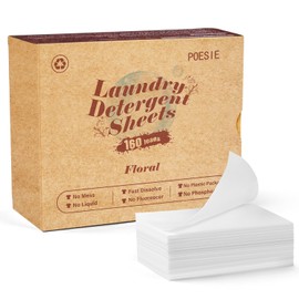 Poesie Laundry Detergent Sheets Floral Scent 160 Count College Dorm Essentials for Girls No Messy Liquid Powder Detergent Strips for Clothes Washing