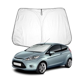 BIXUAN Fiesta MK7 Sun Shade Compatible with Ford Fiesta MK7 2008-2016 Windscreen for Fiesta 7 Car Windscreen Cover Wind Protection for Windscreen Blocked UV Cover Foldable